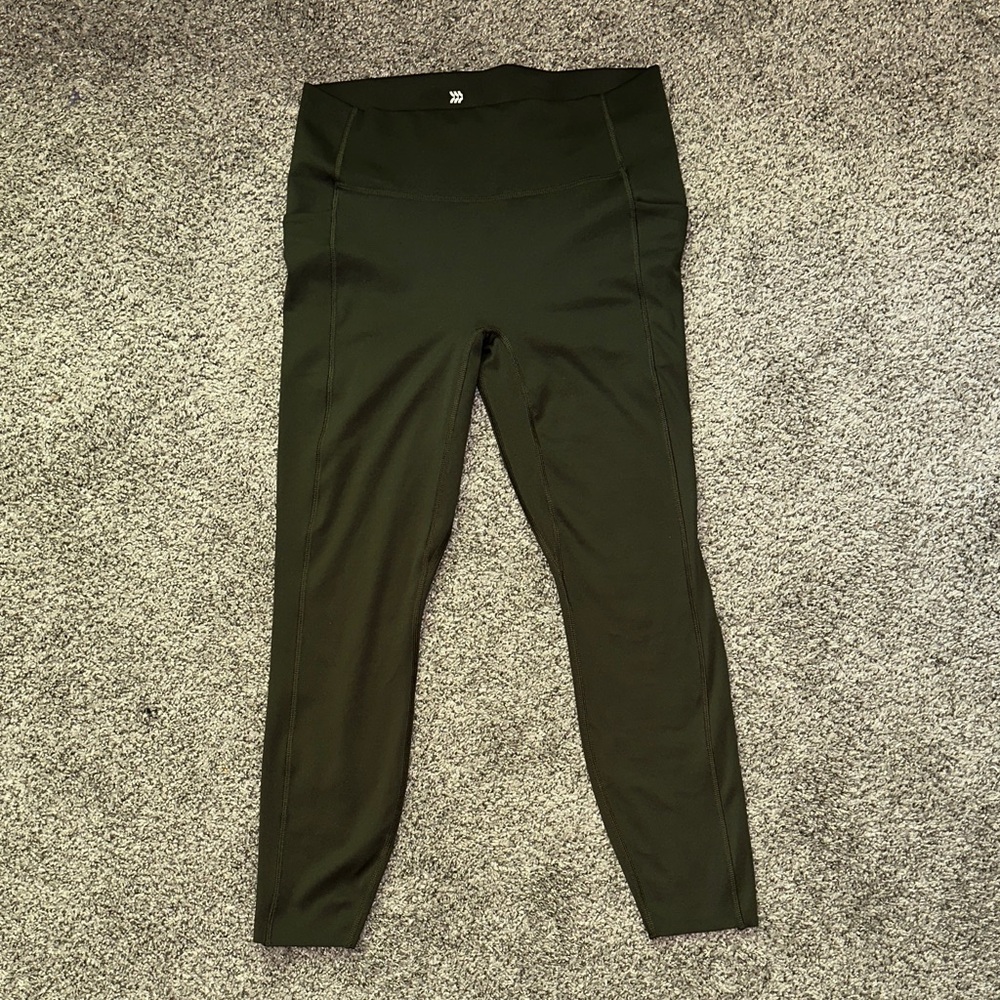 All in Motion Dark Olive Green Leggings - Size Medium